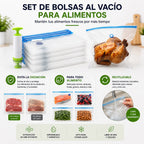 Set de Bolsas al Vacío + Succionador ¡Alimentos Siempre Frescos! 🥦🥩