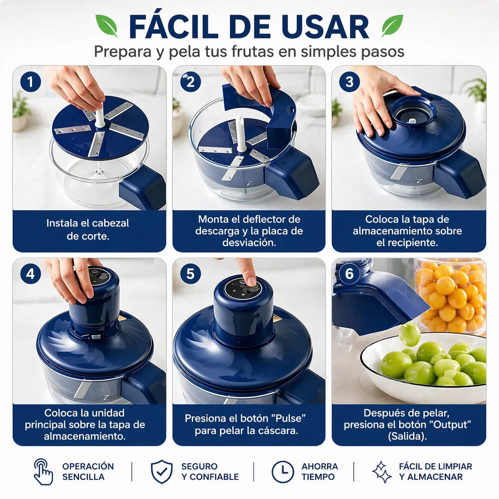 Pelador de Frutas Automático Multifuncional 🍇⚡
