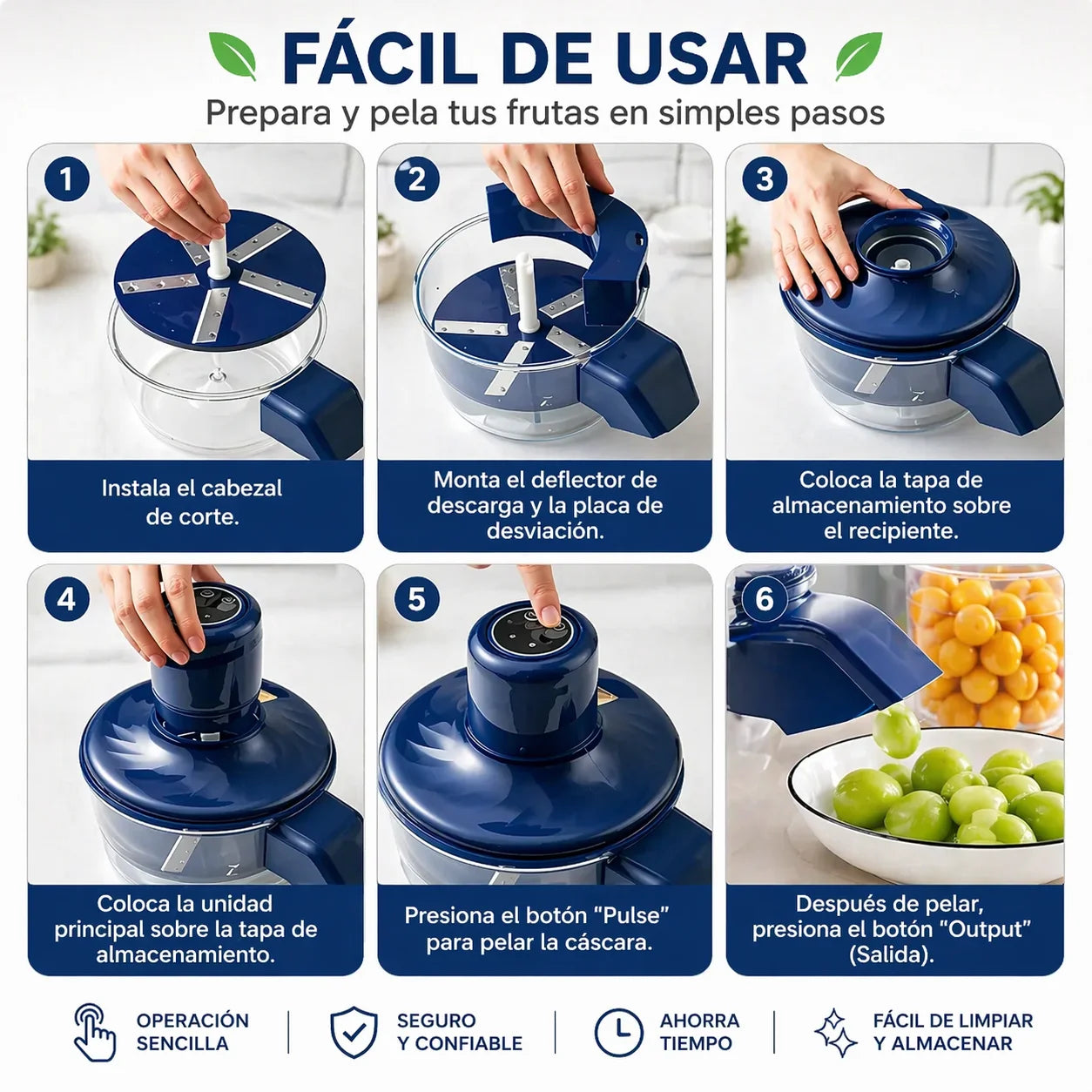Pelador de Frutas Automático Multifuncional 🍇⚡