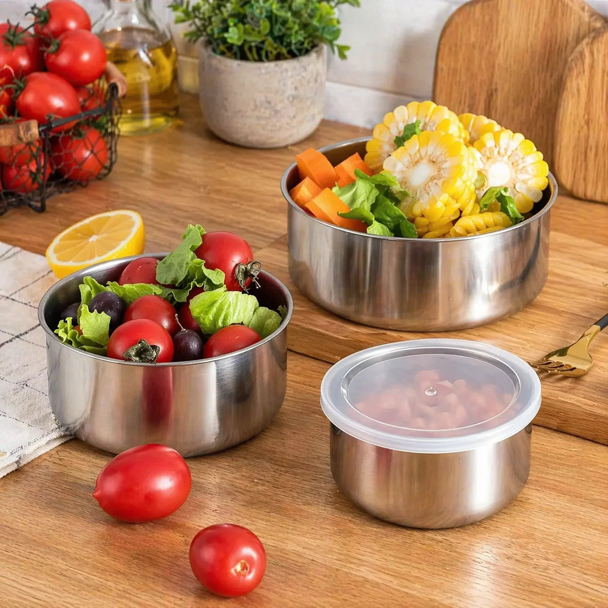 Set de Bowls 5 Piezas ¡Organiza tu Cocina como un Profesional! 🥗✨